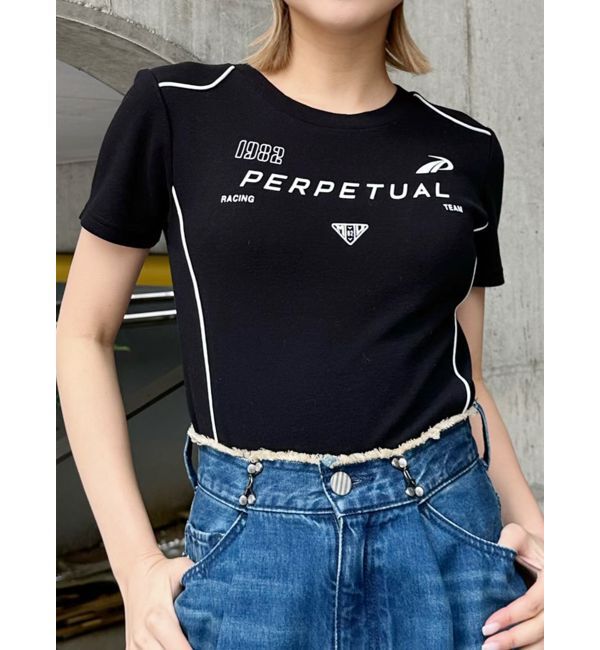 MURUA「レーシングミニTシャツ」|Tシャツ・カットソー|ブラック