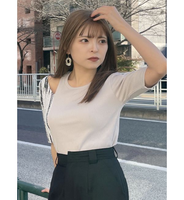 MURUA「ドッキングカットアウトトップス」|Tシャツ・カットソー|