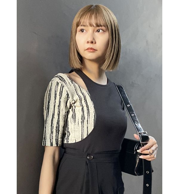 MURUA「ドッキングカットアウトトップス」|Tシャツ・カットソー|