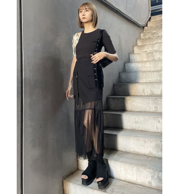 MURUA「ドッキングカットアウトトップス」|Tシャツ・カットソー|