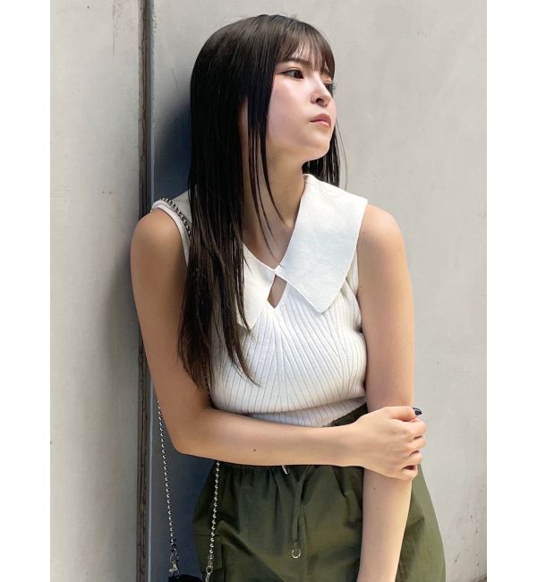 MURUA「付け衿2WAYリブニット」|ニット・セーター|