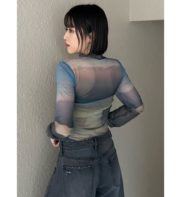 MURUA「Sceneryプリントシアートップス」|Tシャツ・カットソー|