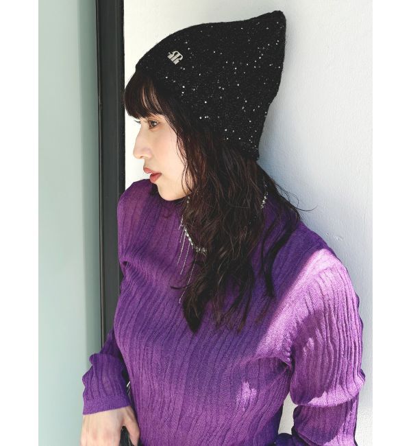 MURUA「スパンコールラメビーニー」|ニット帽|