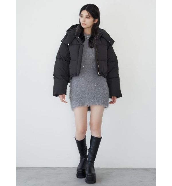 MURUA「スパンコールフェザーニットミニワンピース」|ワンピース|