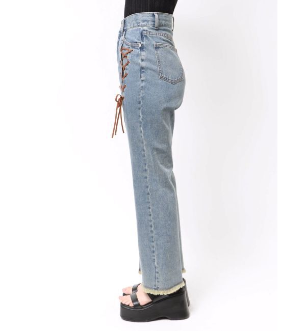 MURUA「レースアップフレアデニム」|デニム|