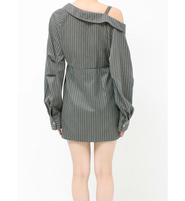 MURUA「アシメショルダーミニシャツワンピース」|ワンピース|