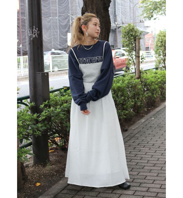 Ungrid「ふくれジャカードキャミワンピース」|ワンピース|オフホワイト