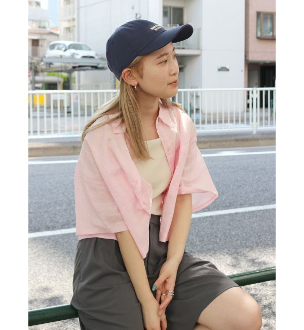 Ungrid「リネン混ショートデザインハーフスリーブシャツ」|シャツ・ブラウス|