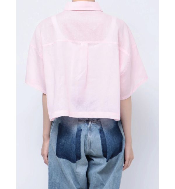 Ungrid「リネン混ショートデザインハーフスリーブシャツ」|シャツ・ブラウス|