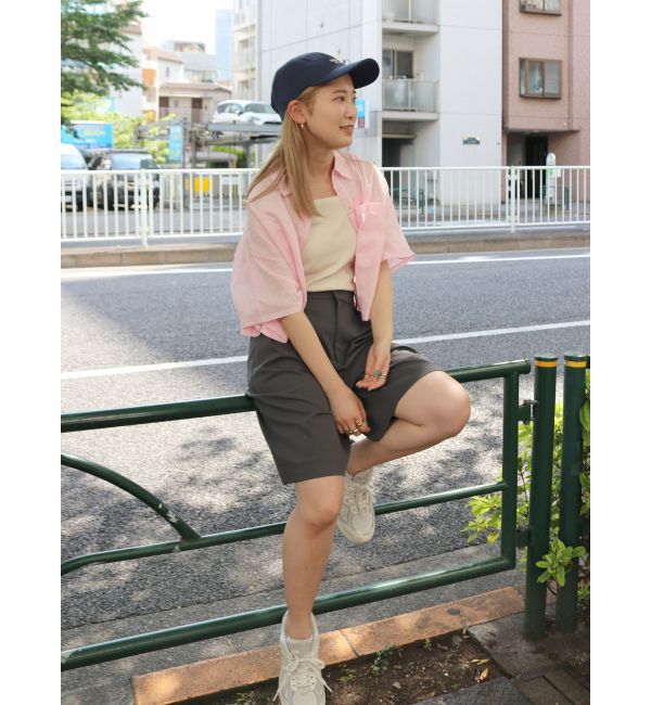 Ungrid「リネン混ショートデザインハーフスリーブシャツ」|シャツ・ブラウス|