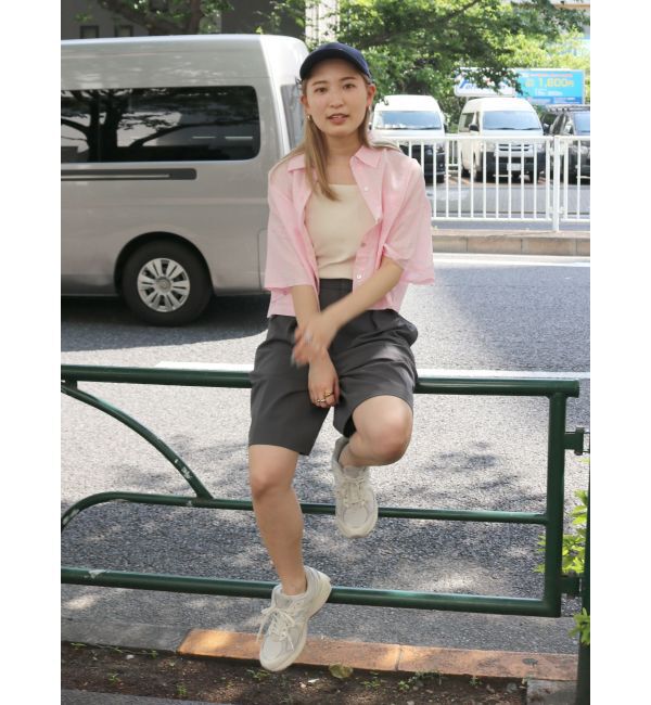 Ungrid「リネン混ショートデザインハーフスリーブシャツ」|シャツ・ブラウス|