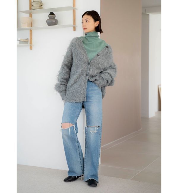 Ungrid「フェザーヤーンニットカーデ」|カーディガン|