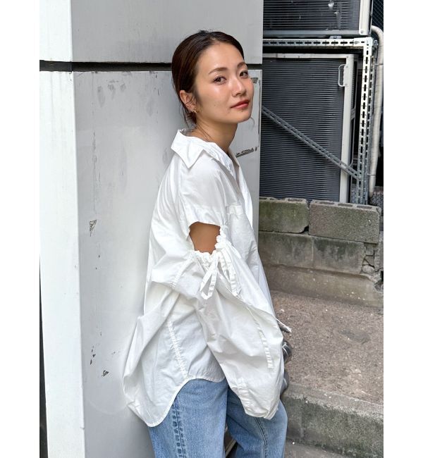 Ungrid「ショルダーギャザールーズシャツ」|シャツ・ブラウス|オフホワイト