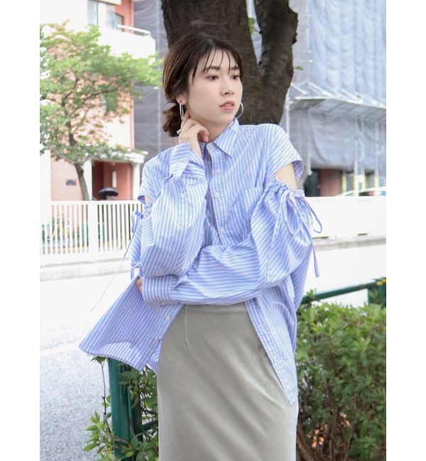 Ungrid「ショルダーギャザールーズシャツ」|シャツ・ブラウス|