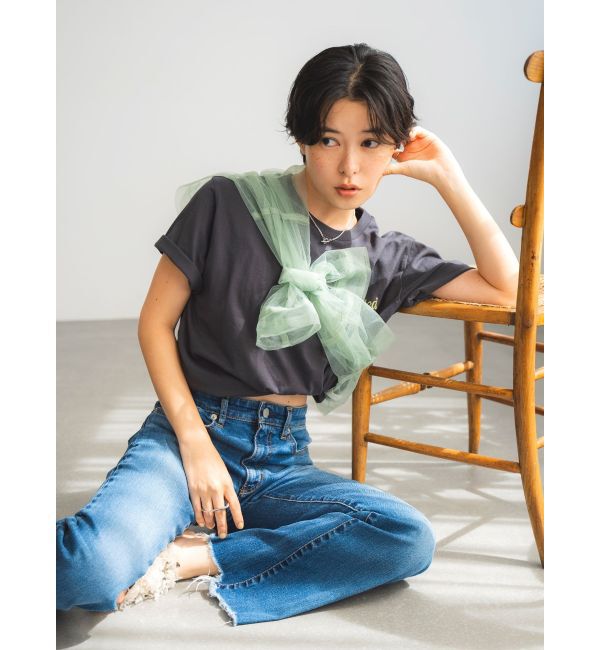 Ungrid「カラーエンブロイダリーTee」|Tシャツ・カットソー|