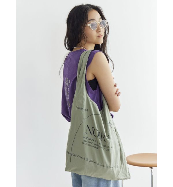 Ungrid「カラーロゴエコBAG」|トートバッグ|グリーン