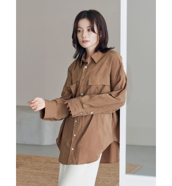 Ungrid「ポケットデザインルーズシャツ」|シャツ・ブラウス|ブラウン