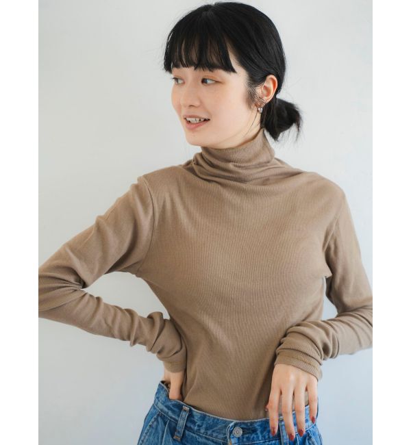 Ungrid「ハイネックシアーロングスリーブTee」|Tシャツ・カットソー|ブラウン
