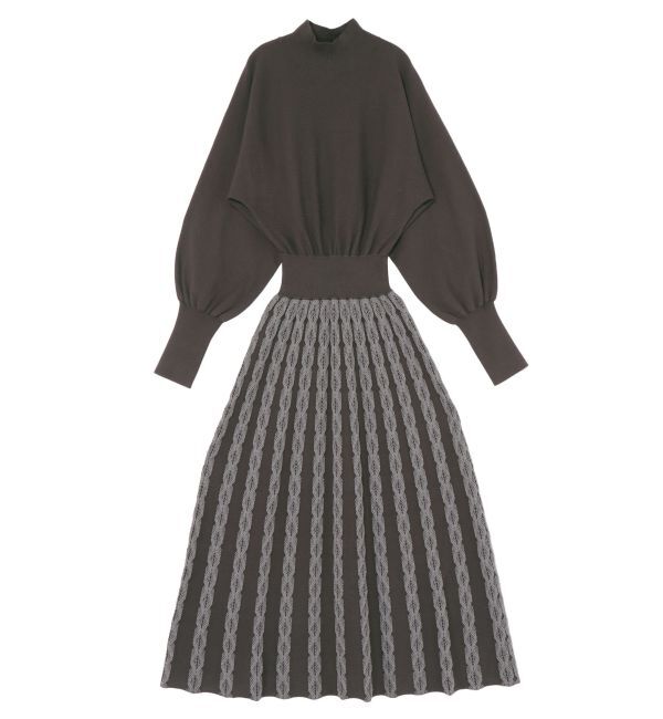 LAGUNAMOON「ダイヤ柄フィットアンドフレアニットワンピース」|ワンピース|