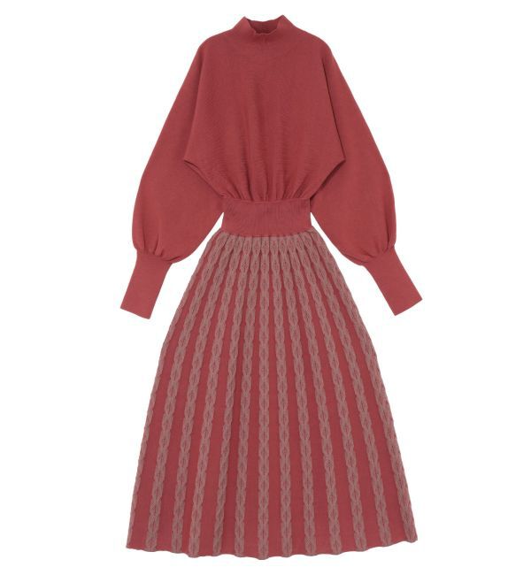 LAGUNAMOON「ダイヤ柄フィットアンドフレアニットワンピース」|ワンピース|