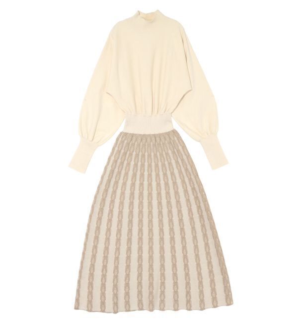 LAGUNAMOON「ダイヤ柄フィットアンドフレアニットワンピース」|ワンピース|