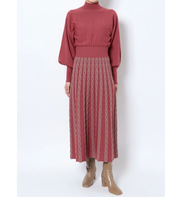 LAGUNAMOON「ダイヤ柄フィットアンドフレアニットワンピース」|ワンピース|