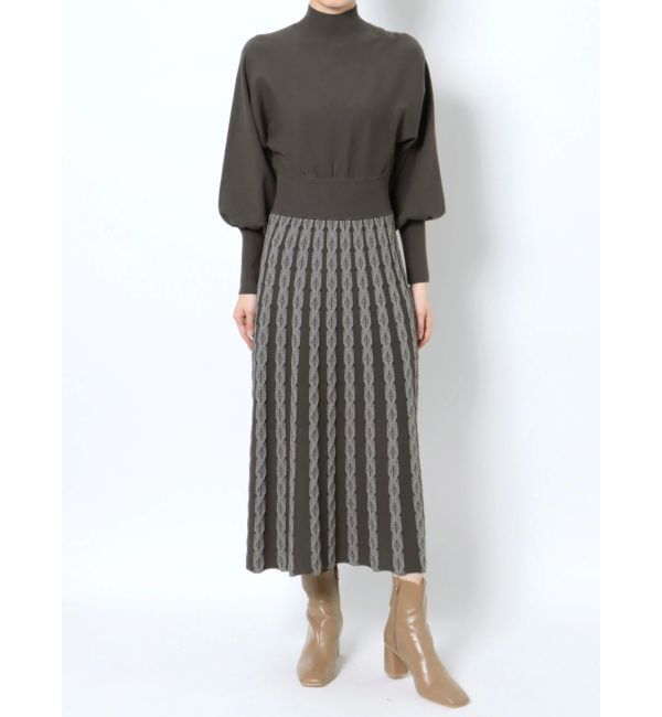 LAGUNAMOON「ダイヤ柄フィットアンドフレアニットワンピース」|ワンピース|