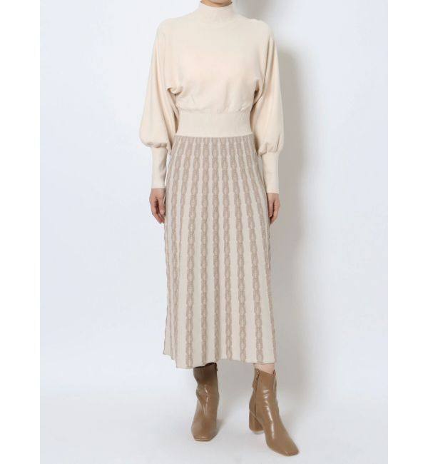 LAGUNAMOON「ダイヤ柄フィットアンドフレアニットワンピース」|ワンピース|