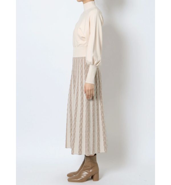 LAGUNAMOON「ダイヤ柄フィットアンドフレアニットワンピース」|ワンピース|