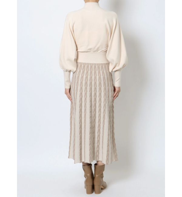 LAGUNAMOON「ダイヤ柄フィットアンドフレアニットワンピース」|ワンピース|