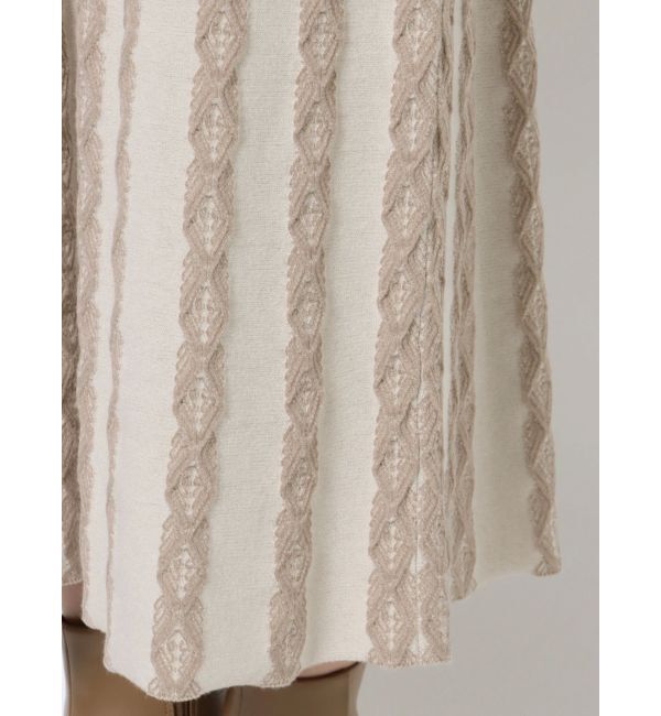 LAGUNAMOON「ダイヤ柄フィットアンドフレアニットワンピース」|ワンピース|