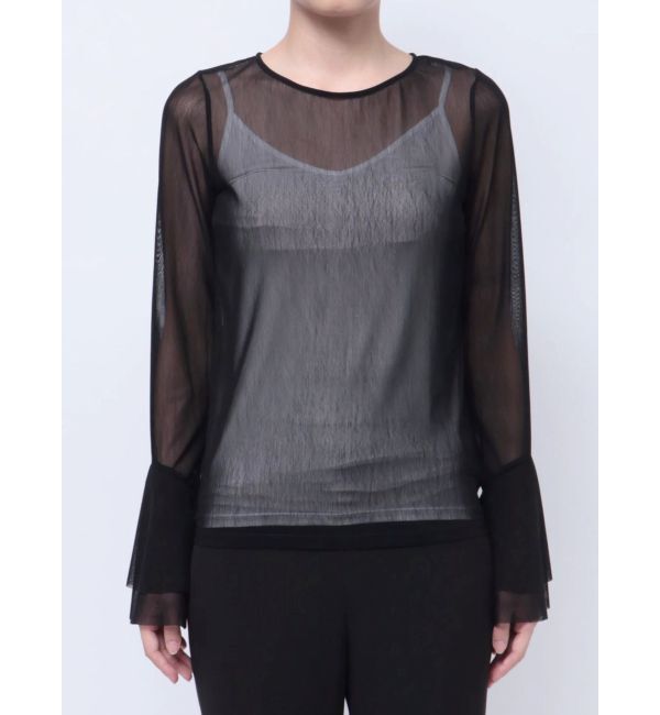 LAGUNAMOON「フレアスリーブチュールトップス」|Tシャツ・カットソー|