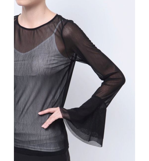 LAGUNAMOON「フレアスリーブチュールトップス」|Tシャツ・カットソー|