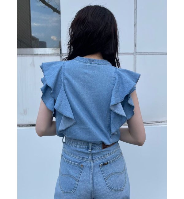 LAGUNAMOON「【Leeコラボ】Vネックフリルタックブラウス」|シャツ・ブラウス|