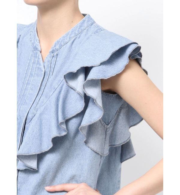 LAGUNAMOON「【Leeコラボ】Vネックフリルタックブラウス」|シャツ・ブラウス|