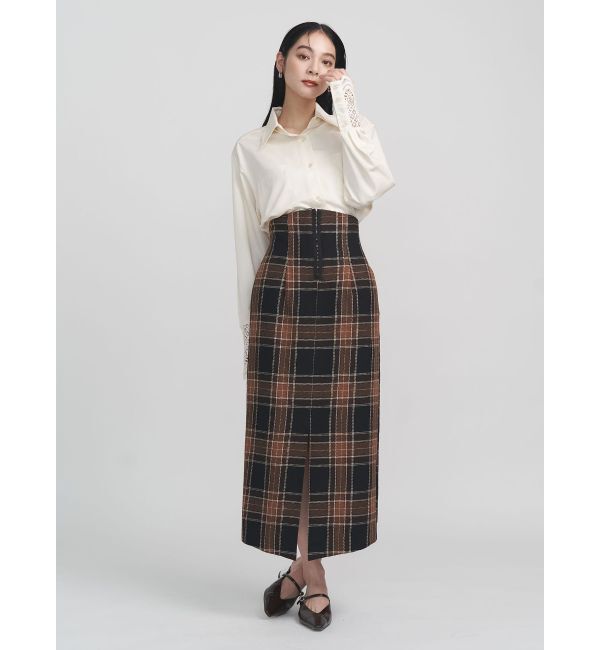 LAGUNAMOON「ロービングチェックナロースカート」|スカート|