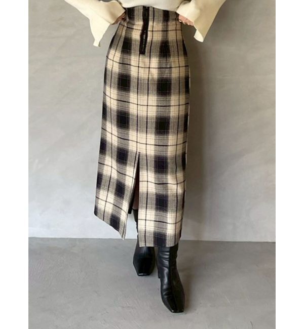 LAGUNAMOON「ロービングチェックナロースカート」|スカート|