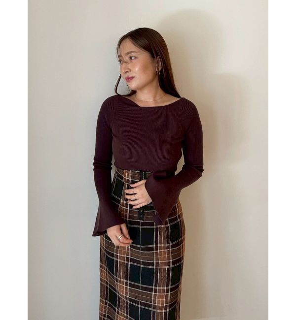 LAGUNAMOON「ロービングチェックナロースカート」|スカート|