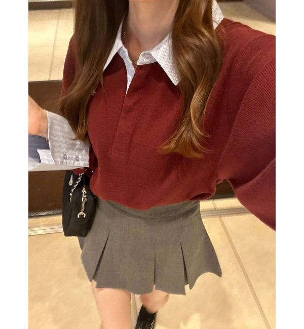 LAGUNAMOON「【POLO BCSコラボ】シャツカラーカフスニットプルオーバー」|ニット・セーター|