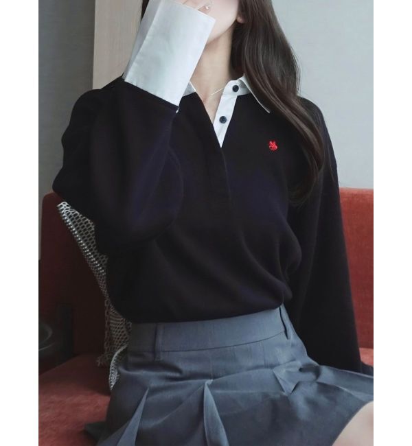 LAGUNAMOON「【POLO BCSコラボ】シャツカラーカフスニットプルオーバー」|ニット・セーター|