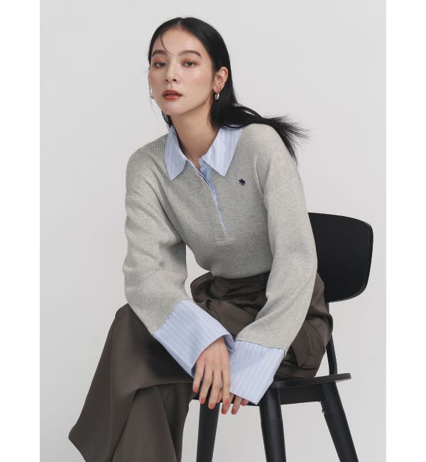 LAGUNAMOON「【POLO BCSコラボ】シャツカラーカフスニットプルオーバー」|ニット・セーター|