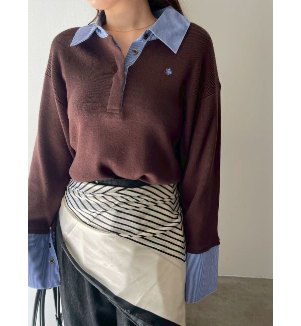 LAGUNAMOON「【POLO BCSコラボ】シャツカラーカフスニットプルオーバー」|ニット・セーター|