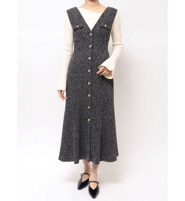 LAGUNAMOON「フラップボタンツィードジャンパースカート」|ジャンパースカート|