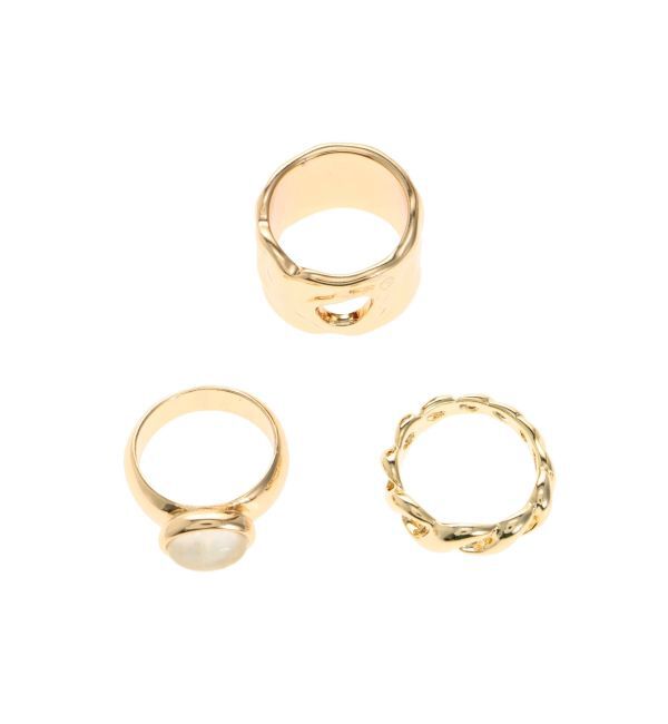 EVRIS「METAL STONE 3PCSリング」|リング|