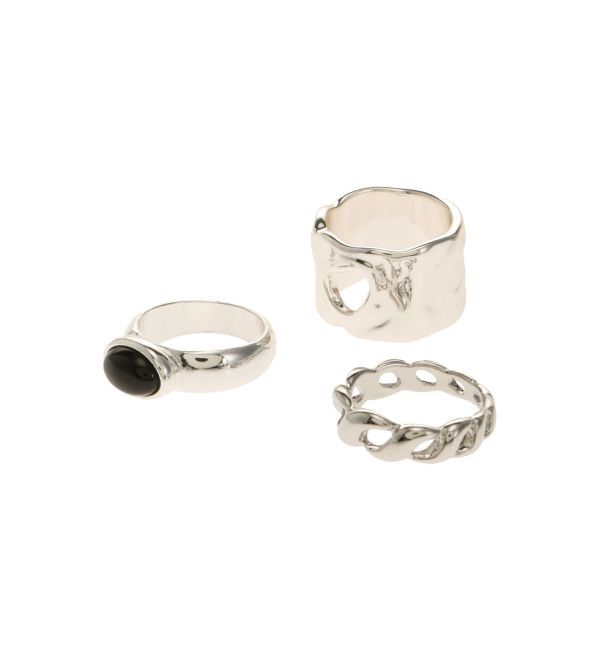 EVRIS「METAL STONE 3PCSリング」|リング|