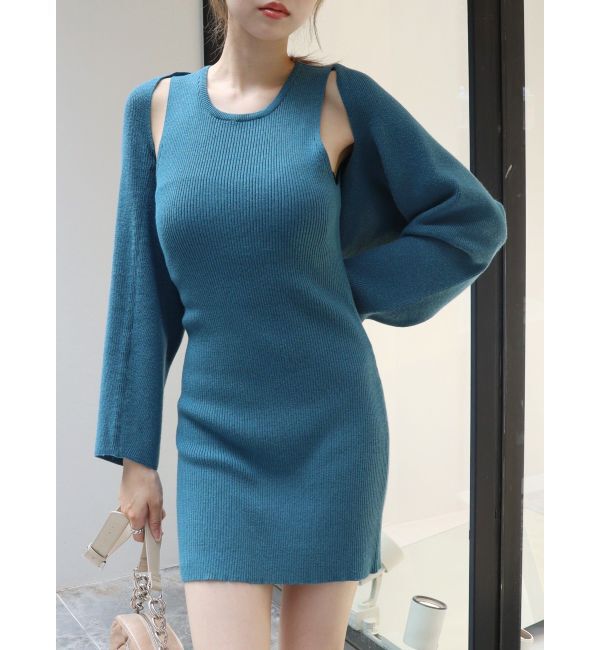 EVRIS「ボレロセットニットワンピース」|ワンピース|