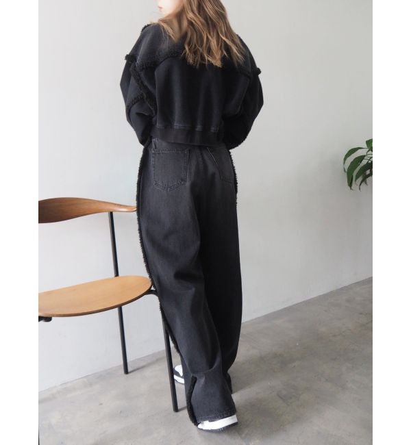 EVRIS「ボアステッチワイドデニムパンツ【セットアップ着用可能】」|デニム|