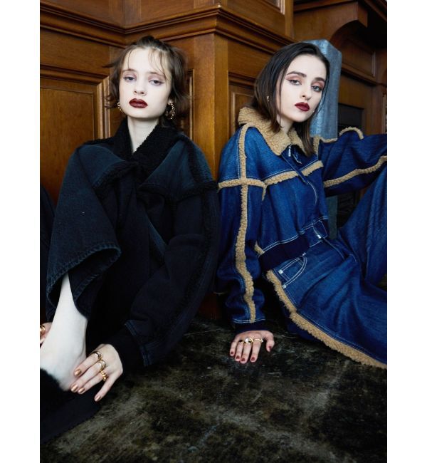 EVRIS「ボアステッチワイドデニムパンツ【セットアップ着用可能】」|デニム|