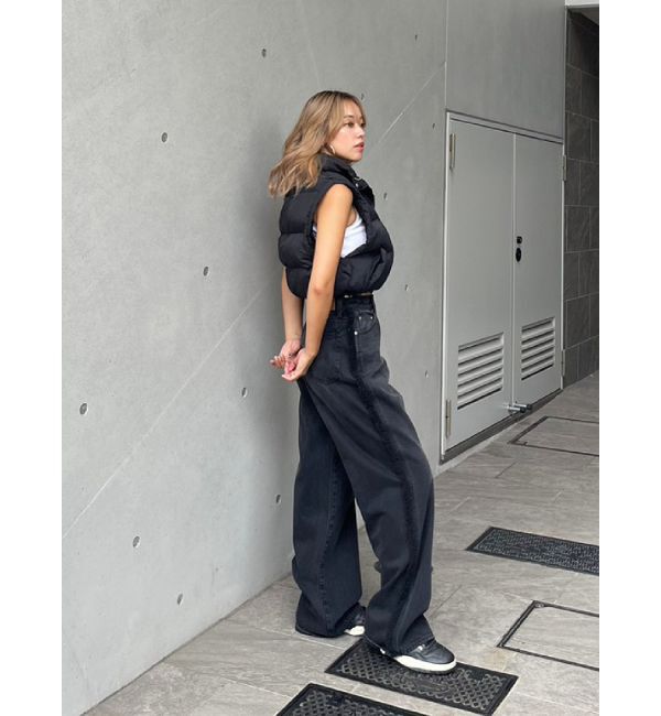 EVRIS「ボアステッチワイドデニムパンツ【セットアップ着用可能】」|デニム|