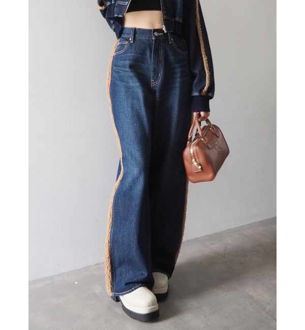 EVRIS「ボアステッチワイドデニムパンツ【セットアップ着用可能】」|デニム|